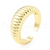 Rack Plating Brass Croissant Open Cuff Ring for Women X-RJEW-I083-04G-1