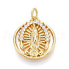 Brass Micro Pave Clear Cubic Zirconia Pendants KK-N268-73G-1