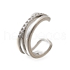 Brass Clear Cubic Zirconia Cuff Earrings EJEW-Q025-04P-2