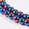 Electroplate Non-Magnetic Synthetic Hematite Beads Strands X-G-J169A-6mm-05-3