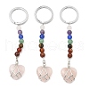 Natural & Synthetic Gemstone Heart Keychain G-Z033-11P-2