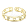 Brass Micro Pave Clear Cubic Zirconia Open Cuff Bangles BJEW-Z061-14G-2