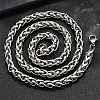 Tarnish Resistant Fashionable 304 Stainless Steel Wheat Chain Necklaces STAS-A028-N003P-3
