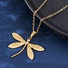 Dragonfly 304 Stainless Steel Pendant Necklaces NJEW-H059-05G-2