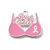 Breast Cancer Pink Awareness Ribbon Theme Alloy Enamel Pendants ENAM-C026-01H-S-1