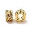 Rack Plating Brass Micro Pave Cubic Zirconia Beads KK-C010-25-3