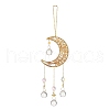 Natural Citrine Chip & Brass Moon Hanging Suncatcher Pendant Decoration PW23041119866-1