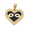 Ion Plating(IP) 304 Stainless Steel Enamel Rhinestone Pendants STAS-Q325-02D-G-2