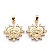 Brass Micro Pave Clear Cubic Zirconia Beads Pendant ZIRC-M114-13G-1