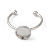 Non-Tarnish 304 Stainless Steel Open Cuff Ring Components X-STAS-I306-05B-P-2