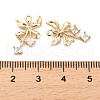 Brass Micro Pave Clear Cubic Zirconia Pendants KK-C054-06G-3