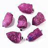Rough Raw Electroplate Natural Druzy Agate Pendants G-S359-274D-1