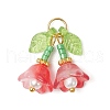 6Pcs 6 Colors Transparent Glass Pendants PALLOY-MZ00740-2