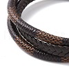 Microfiber Leather Cord Triple Layer Multi-strand Bracelet with 304 Stainless Steel Magnetic Buckle for Men Women BJEW-G658-03P-3
