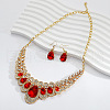 Alloy Rhinestone Bib Necklaces & Dangle Earrrings Sets for Women WG5541E-01-1