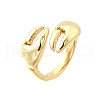 Brass Cuff Rings for Women RJEW-F184-08F-G-2