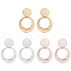 ANATTASOUL 3 Pairs 3 Colors Alloy Donut Dangle Clip-on Earrings EJEW-AN0004-62-1