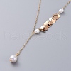 Single Pearl Pendant Necklaces NJEW-JN02710-4