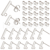 SUNNYCLUE 80Pcs 2 Size Rectangle 304 Stainless Steel Stud Earring Findings STAS-SC0008-55-1