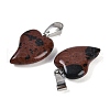 Natural Mahogany Obsidian Heart Pendants G-H073-03P-12-2