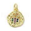Brass Micro Pave Cubic Zirconia Charms KK-M283-13D-02-1