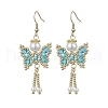 Butterfly Faceted Bicone Glass Beads Snowflake Dangle Earrings EJEW-MZ00429-05-2