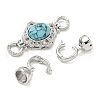 Brass Micro Pave Clear Cubic Zirconia Fold Over Clasps KK-U059-41P-02-2