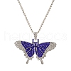 Butterfly Rhinestone Pendant Necklaces PW23032701634-1