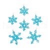 6Pcs 3 Styles Glass Snowflake Pendants PALLOY-JF03950-02-1