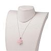 Flower Natural Gemstone Pendant Necklaces NJEW-JN01554-4