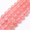 Cherry Quartz Glass Bead Strands G-G735-44-6mm-1