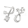 Brass Micro Pave Clear Cubic Zirconia Earring EJEW-U009-01P-2