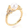 Brass Micro Pave Cubic Zirconia Adjustable Ring Settings KK-T076-09G-6
