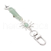 5Pcs Bullet Natural Lapis Lazuli & Green Aventurine & Amethyst & Quartz Crystal & Rose Quartz & Yellow Jade Pendant Decoration HJEW-JM03056-5