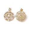 Brass Micro Pave Cubic Zirconia Pendants KK-B061-01G-1
