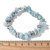 Natural Larimar Beaded Stretch Bracelets X-BJEW-JB02680-01-8
