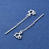 999 Fine Silver Star Ear Threads EJEW-P296-01S-2