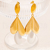 304 Stainless Steel Two Tone Dangle Stud Earrings EJEW-M104-01B-PG-1