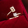 Brass Micro Pave Cubic Zirconia Cuff Rings WG75066-02-1