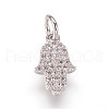 Brass Micro Pave Cubic Zirconia Charms Pendants ZIRC-K070-32P-1