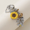 Sunflower & Heart & Bees Brass Cuff Bangles FS-WG88ED5-01-3