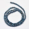 Faceted Teardrop Full Rainbow Plated Glass Bead Strands EGLA-J132-FR05-2