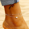 Heart Alloy Link Double Layer Anklets for Women FS-WGF1FB1-02-1