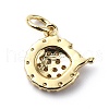 Brass Micro Pave Cubic Zirconia Charms ZIRC-F131-10G-2