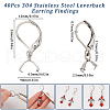 SUNNYCLUE 40Pcs 304 Stainless Steel Leverback Earring Findings STAS-SC0009-31P-2