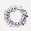 Natural Gemstone Beaded Multi-strand Bracelets BJEW-JB02685-1