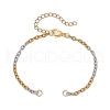2Pcs 2 Colors Two Tone 304 Stainless Steel Textured Cable Chain Bracelet Making AJEW-JB01339-2