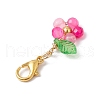 Flower Natural Dyed & Heated Agate Pendants Decorations HJEW-JM02773-5