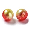 Rainbow ABS Plastic Imitation Pearl Beads OACR-Q174-6mm-15-2
