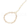 Handmade Brass Curb Chains with Faceted Glass Links Finger Ring Bracelets for Women BJEW-JB11773-5